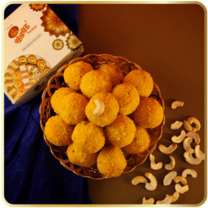 Golden Motichoor Ladoo made with ghee – Gangdhar Mithaiwale