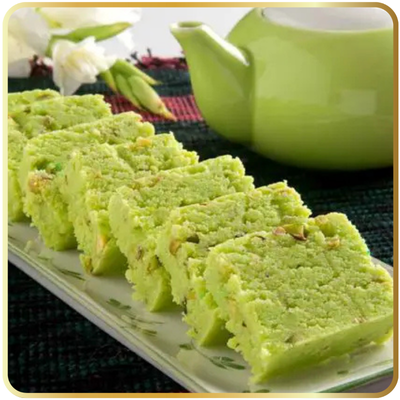Pista Malai Barfi – creamy pista sweet by Gangdhar Mithaiwale
