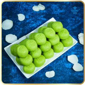 Soft green pista pedha garnished with chopped pistachios – Gangdhar Mithaiwale