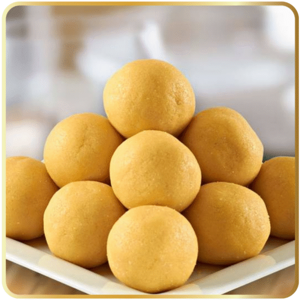 Traditional Besan Ladoo made with ghee – Gangdhar Mithaiwale