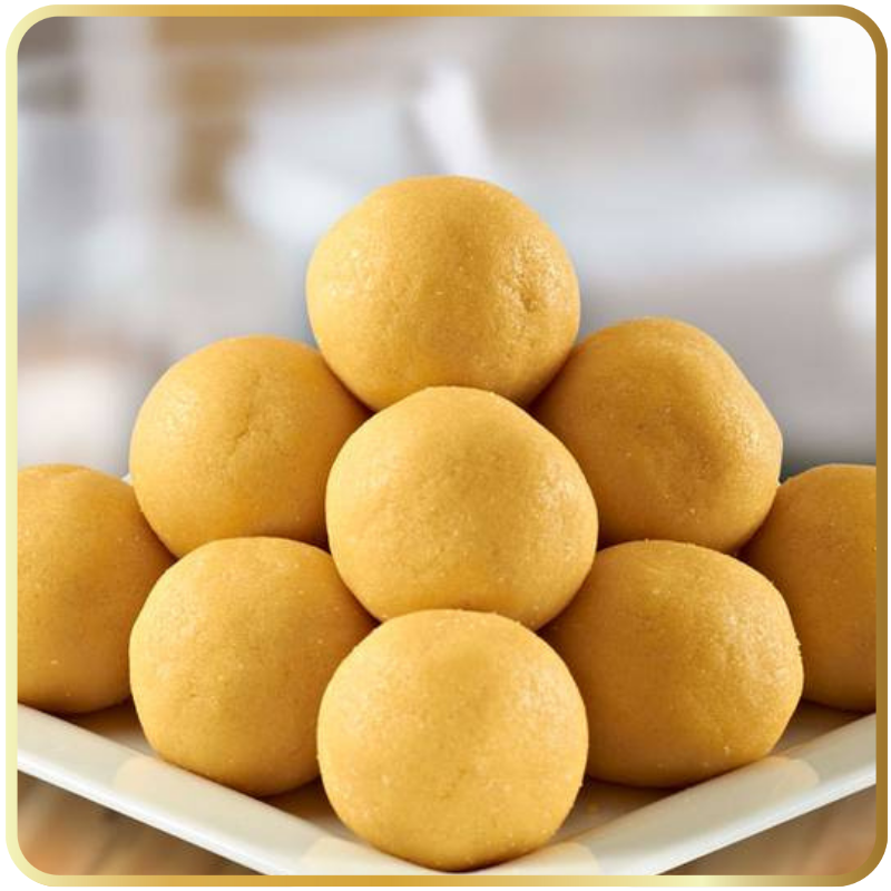 Traditional Besan Ladoo made with ghee – Gangdhar Mithaiwale