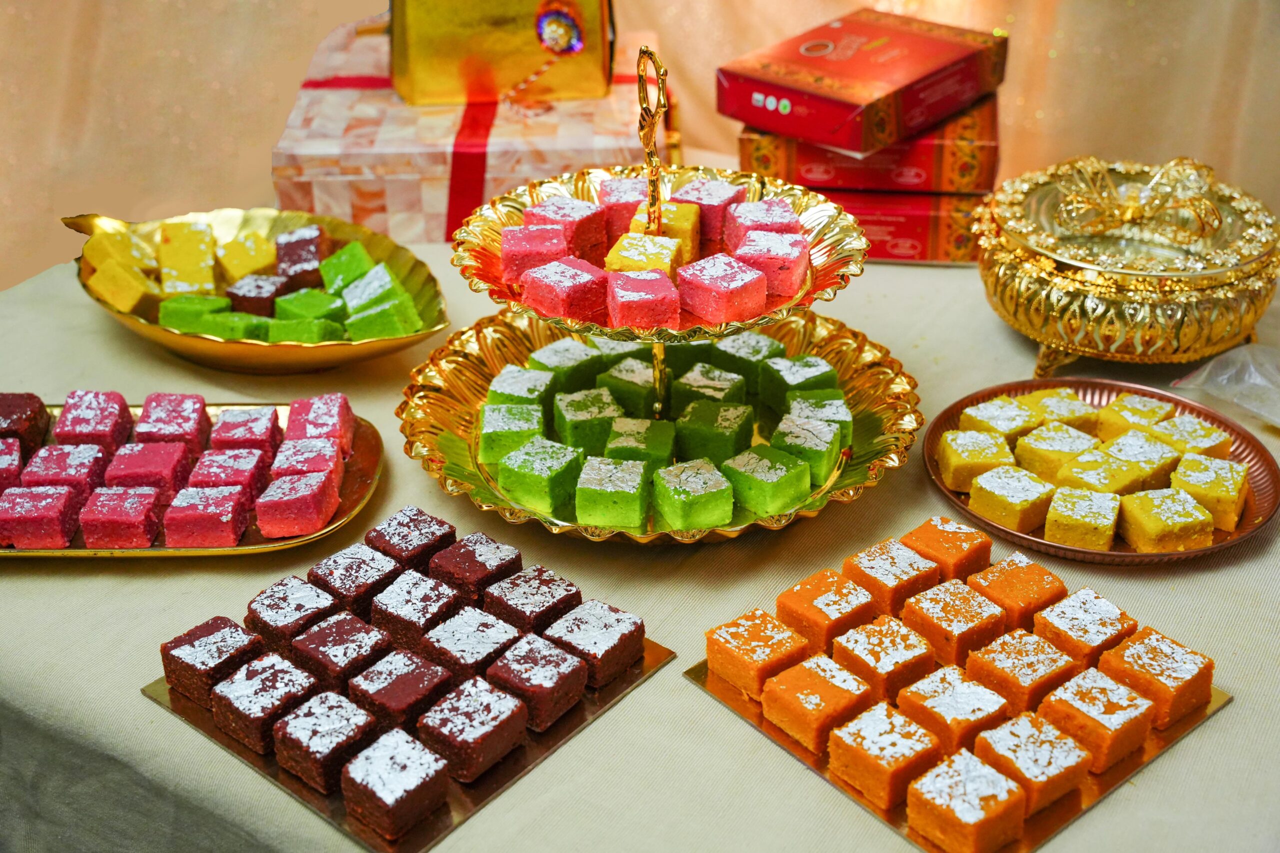 Buy Naral Barfi Online – Assorted Coconut Sweets in Amba, Pista, Gulkand, Chocolate, and Classic Flavors