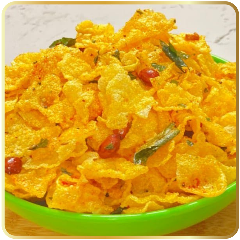 Maka Chiwda – Corn flakes namkeen with peanuts and spices